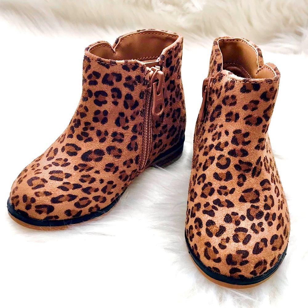 🧡10/$45🧡NEW Leopard Cat & Jack Faux Suede Girl’s Zipper Boots
